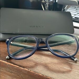 Dolce & Gabbana DG5032 3094 round dark blue Eyeglasses with black logo Case